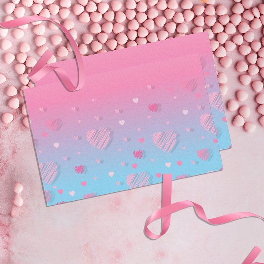 Pastel roze krabbelsteentjes Valentijnse ontkoppel Tissuepapier