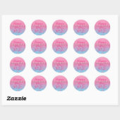 Pastel Roze kribble Hartelijk gefeliciteerd met Fi Ronde Sticker (Vel)