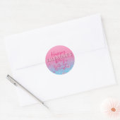 Pastel Roze kribble Hartelijk gefeliciteerd met Fi Ronde Sticker (Envelop)