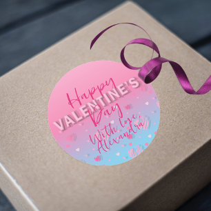 Pastel Roze kribble Hartelijk gefeliciteerd met Fi Ronde Sticker