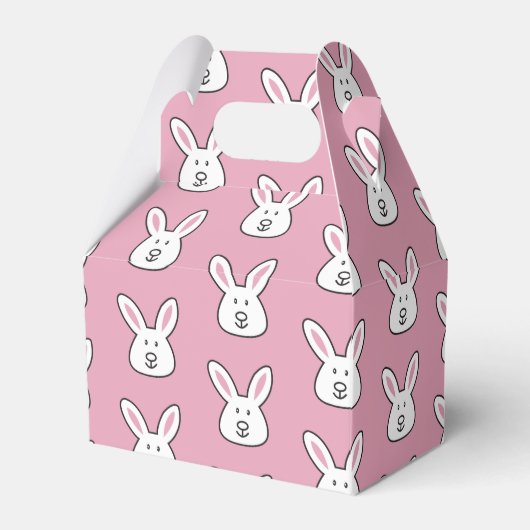 Pastel Roze Kute Paast Bunny Patroon Bedankdoosjes (Voorkant Zijde)