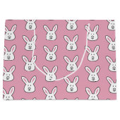 Pastel Roze Kute Paast Bunny Patroon Groot Cadeauzakje (Voorkant)