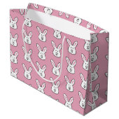 Pastel Roze Kute Paast Bunny Patroon Groot Cadeauzakje (Achterkant Gekanteld)