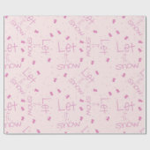 Pastel Roze "Laat het sneeuwen" Kerstmis Cadeaupapier (Vlak)