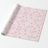 Pastel Roze "Laat het sneeuwen" Kerstmis Cadeaupapier (Uitgerold)