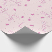 Pastel Roze "Laat het sneeuwen" Kerstmis Cadeaupapier (Hoek)
