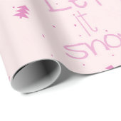 Pastel Roze "Laat het sneeuwen" Kerstmis Cadeaupapier (Rol Hoek)