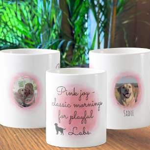 Pastel Roze Labrado Retriever Silhouet Aangepast Koffiemok