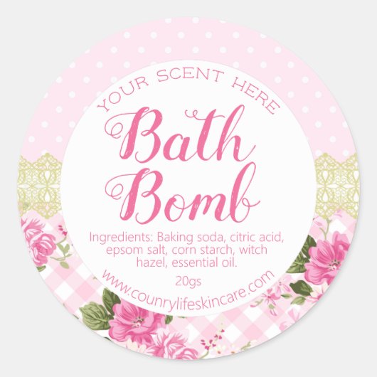 Pastel Roze Land  Body Butter Labels (Voorkant)
