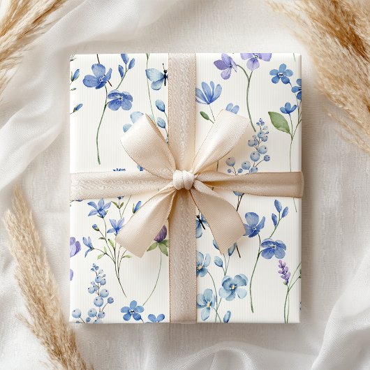 Pastel Roze Lavendel Lente Bloemen Cadeaupapier