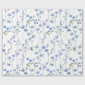 Pastel Roze Lavendel Lente Bloemen Cadeaupapier (Vlak)