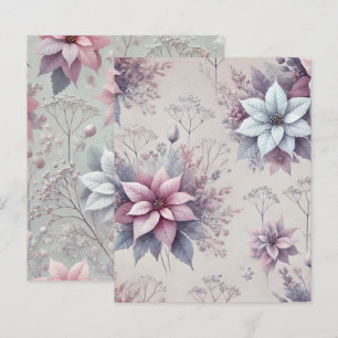 Pastel Roze & Lavendel Poinsettia Scrapbook Papier
