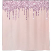 *~* Pastel roze lavender Paars Glitter Drip AP7  Douchegordijn (Voorkant)