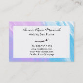 *~* Pastel roze lavender Rosebud Waterverf  Visitekaartje (Achterkant)