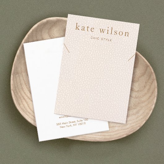 Pastel Roze leder (afbeelding) Ketting Display Car Visitekaartje