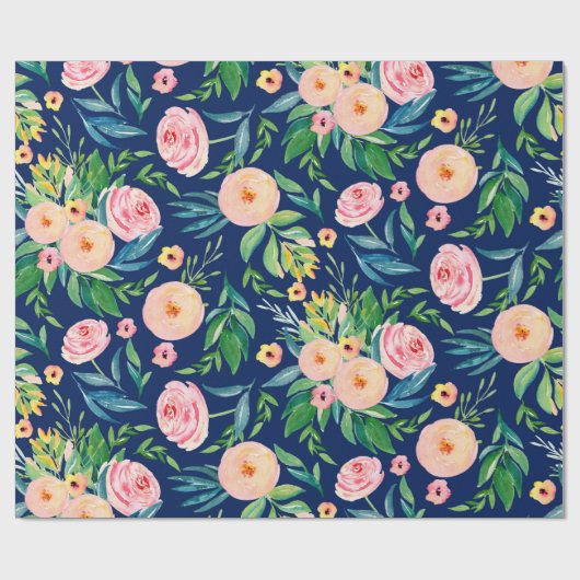 Pastel roze lentbloem cadeaupapier (Vlak)