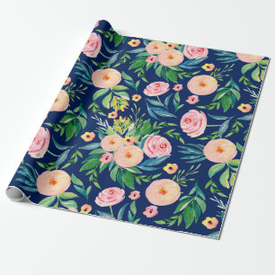 Pastel roze lentbloem cadeaupapier