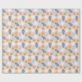 Pastel Roze Lente Abstract Blad en Bloemenkunst Cadeaupapier (Vlak)