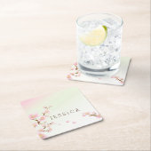 Pastel roze lente bloemenbloesem kartonnen onderzetters (Insitu)