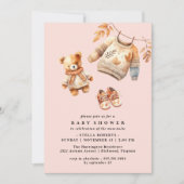 Pastel Roze | Leuke Eenvoudige Herfst Baby Meisje  Kaart (Voorkant)