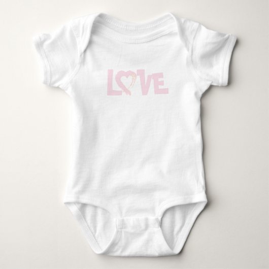 Pastel Roze Liefdeshart Baby Rompertje (Voorkant)