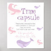 Pastel Roze Lila walvisvangst Verjaardagtijd Capsu Poster (Voorkant)