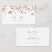 Pastel roze lila wilde bloemen visitekaartje (Voorkant / Achterkant)