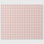 Pastel Roze Linnen Gingham Cadeaupapier (Vlak)