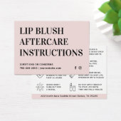 Pastel Roze Lip Blush Lip Tattoo Aftercare Kaart (Bureau)