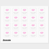 Pastel roze lippen Waterverf make-up artiest Vierkante Sticker (Vel)