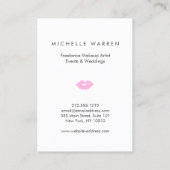 Pastel roze lippen Waterverf make-up artiest Visitekaartje (Achterkant)