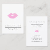 Pastel roze lippen Waterverf make-up artiest Visitekaartje (Voorkant / Achterkant)