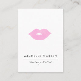 Pastel roze lippen Waterverf make-up artiest Visitekaartje