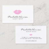 Pastel roze lippen Waterverf make-up artiest Visitekaartje (Voorkant / Achterkant)