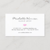 Pastel roze lippen Waterverf make-up artiest Visitekaartje (Achterkant)