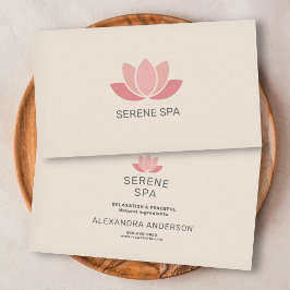 Pastel Roze Lotusbloem - Spa Salon Visitekaartje