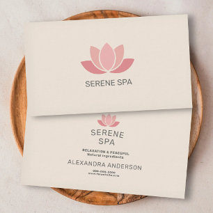 Pastel Roze Lotusbloem - Spa Salon Visitekaartje