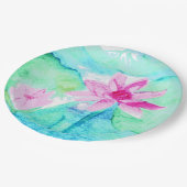 Pastel Roze Lotusbloemen Aquarel Papieren Bordje (Gekanteld)