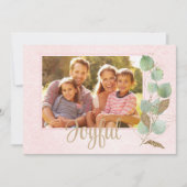 Pastel roze luchtig traditionele stijlvolle famili kaart (Voorkant)