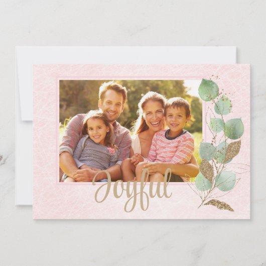 Pastel roze luchtig traditionele stijlvolle famili kaart (Voorkant)