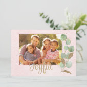 Pastel roze luchtig traditionele stijlvolle famili kaart (Staand voorkant)