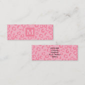 Pastel roze luipaard afdrukken. Aangepast monogram Mini Visitekaartje (Voorkant / Achterkant)