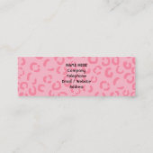 Pastel roze luipaard afdrukken. Aangepast monogram Mini Visitekaartje (Achterkant)