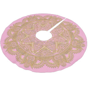 Pastel Roze Mandala Ster Patroon Baby Meisje Kerstboom Rok