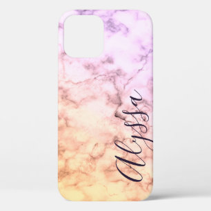 Pastel roze marmeren patroon kalligrafie Case-Mate iPhone case