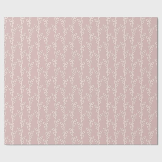 Pastel Roze Mauve Shabby Leaf Bloemen Cadeaupapier (Vlak)