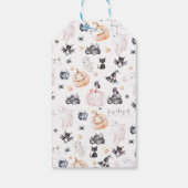 Pastel roze meisje Halloween verjaardag Cadeaulabel (Achterkant)