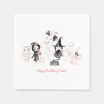 Pastel roze meisje Halloween verjaardag