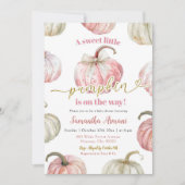 Pastel Roze Meisje Pompoen Baby shower Kaart (Voorkant)