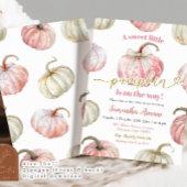 Pastel Roze Meisje Pompoen Baby shower Kaart